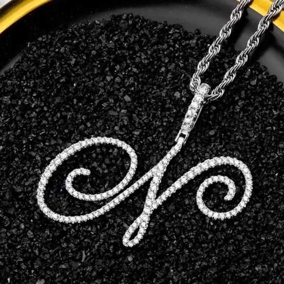 NIB Diamond 18KT gold Initial Rope Necklace Set - Picture 4 of 6